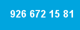 926 672 15 81 926 672 15 81